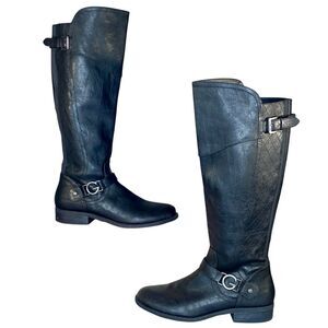 G by Guess Knee High Riding Boots Women's Size 10 Faux Leather Chunky Block Heel